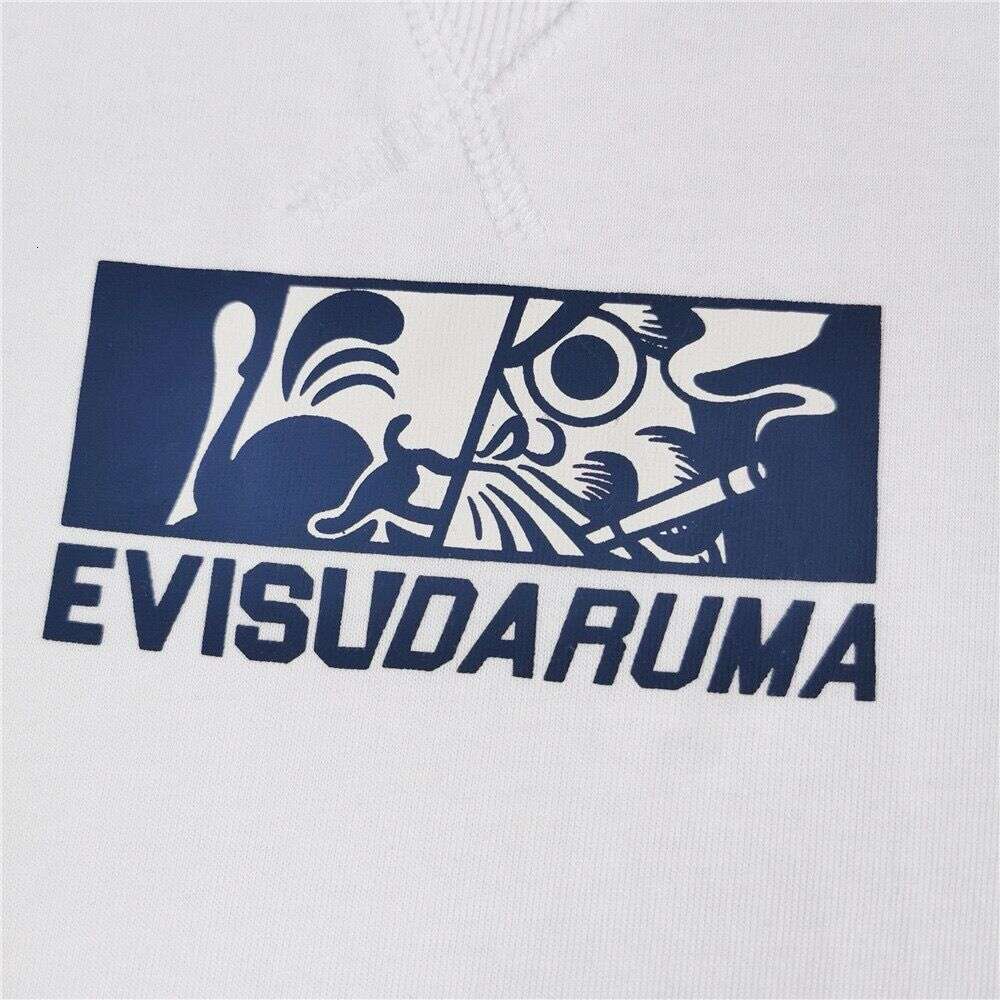 2024 Plate Label original Marca Trendy Ev Fushen Fumando Dharma Buddha Head Big M Impresso Camiseta curta Menção de mangas Men e Mulheres 555883