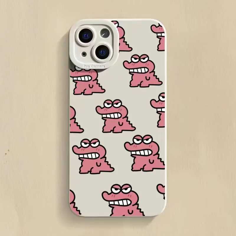 Cell Phone Cases Cute and fun cartoon baby crocodile phone case iPhone 14 13 12 15 Pro Max Mini X XS XR 7 8 15 Plus SE protective hard cover J240418