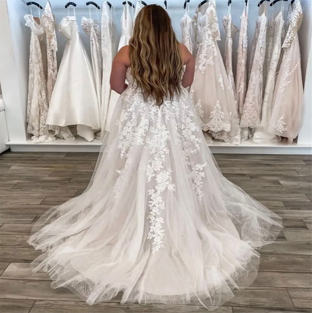 2024 Arabic Vintage A Line Wedding Dresses Boho Sweetheart Tulle Lace Appliques Zipper Back Plus Size Bridal Gowns Sweep Train