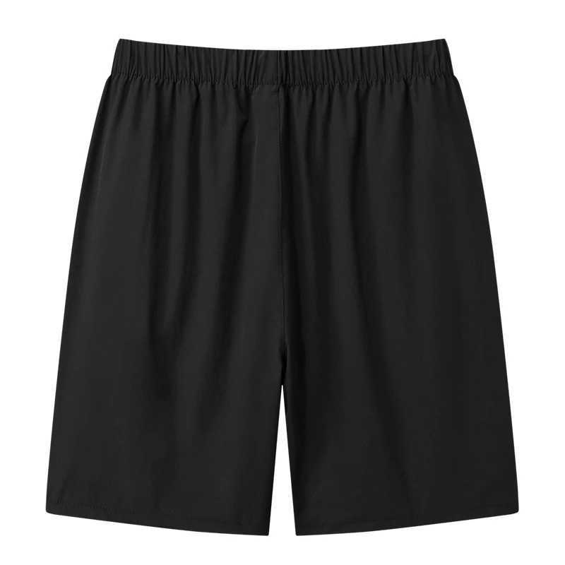 Heren shorts voor 2024 Zomer Hoogwaardige ademhaling shorts Men Casual Elastische taille mannen Snel droge fitness Jogging Beach Black Fahion Shorts 240419 240419