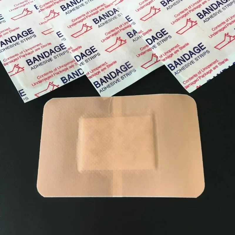 First Aid Supply 10st Large Waterproof Band Aid Square Hemostatic Band 7.6*5.1cm stor storlek andningsbar självhäftande bandage nödsats D240419