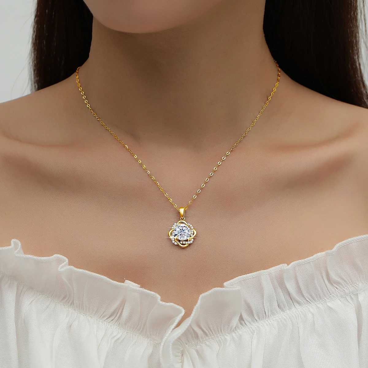 Подвесные ожерелья Звезда Дэвида 3CT Моссанитское ожерелье для женщин с сертификатом Оригинальный роскошный золотой кулон -ювелир