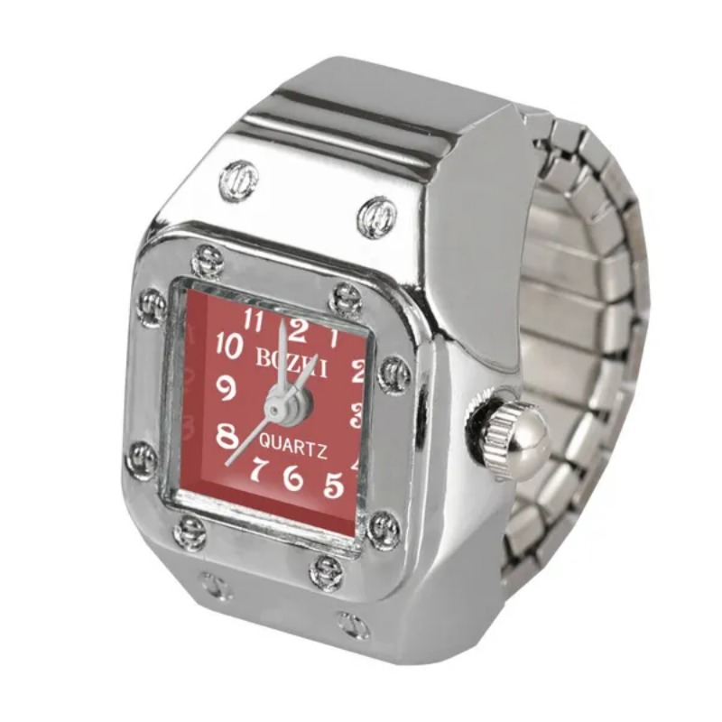 Quartz Watch Ring Watch Digit Dial Rectangle Unisex Fashion Jewelry Gifts