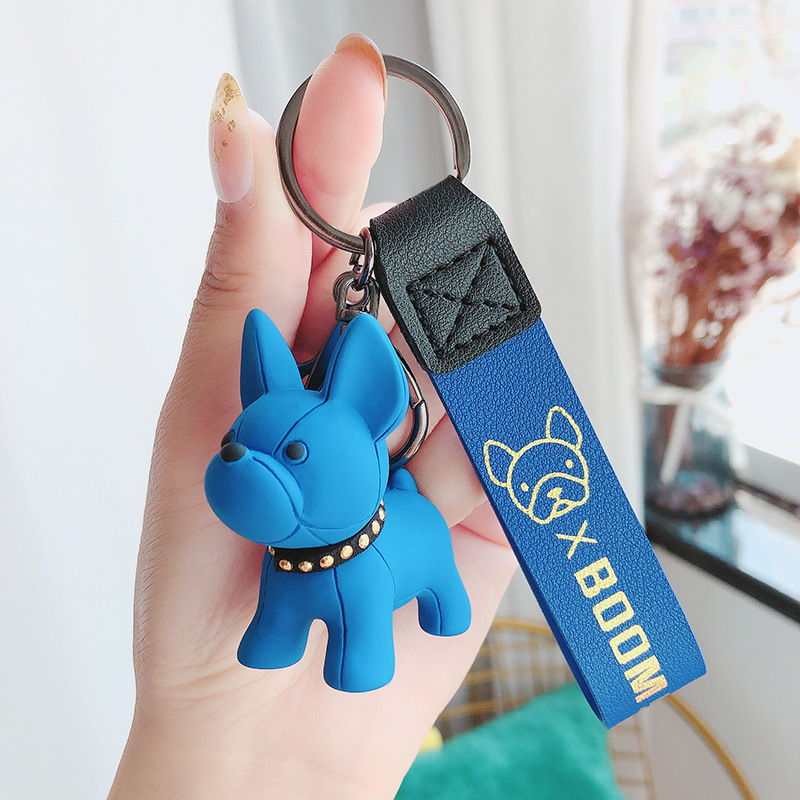 Keychains Designer Accessories Cortes de dessins dessinons Méthode de résine Dogie femme Keychain Couet Creative Delicate Bulldog Key Chain Couple Sackepack Key Pendant