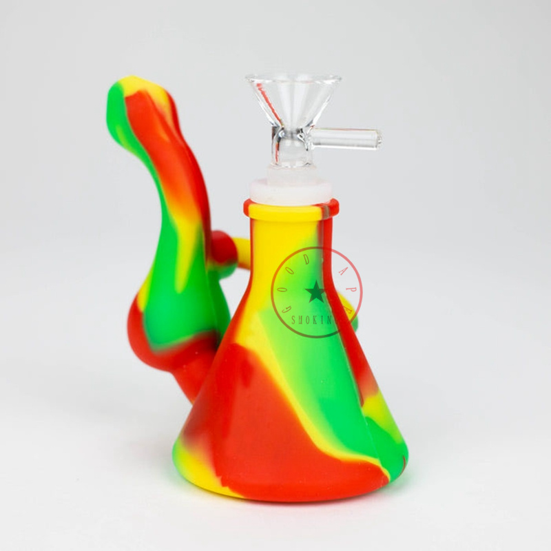 Kit colorato colorato con tubi bong silicone kit ciottolo filtro in vetro gorgogliatore di vetro con tubazione a secco a secco portatile a base di sigaretta di sigaretta fumo a mano dhl