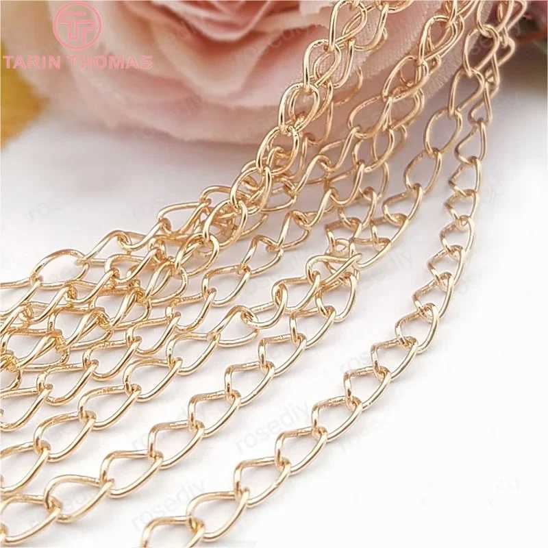 Colliers pendants 4313 2 mètres de largeur 3,4 mm 24k Champagne Gold Collé Collier Collier Chaînes de chaîne étendue Accessoires de bijoux 240419