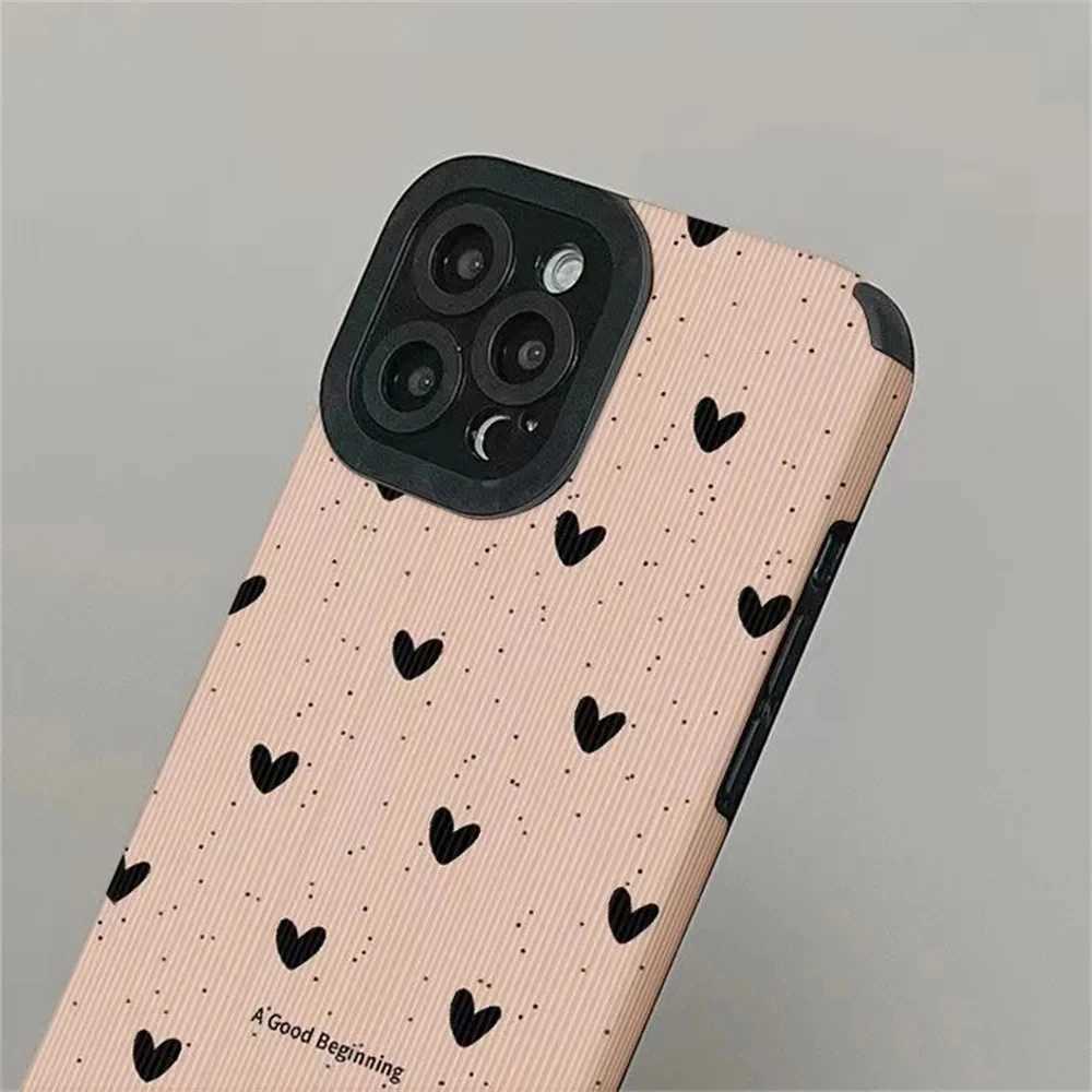 Cell Phone Cases Fashion Little Love Heart Phone Case for iPhone 14 12 15 11 Pro Max Mini SE X XS XR 78 Plus Silicone Leather Shock Cap J240418