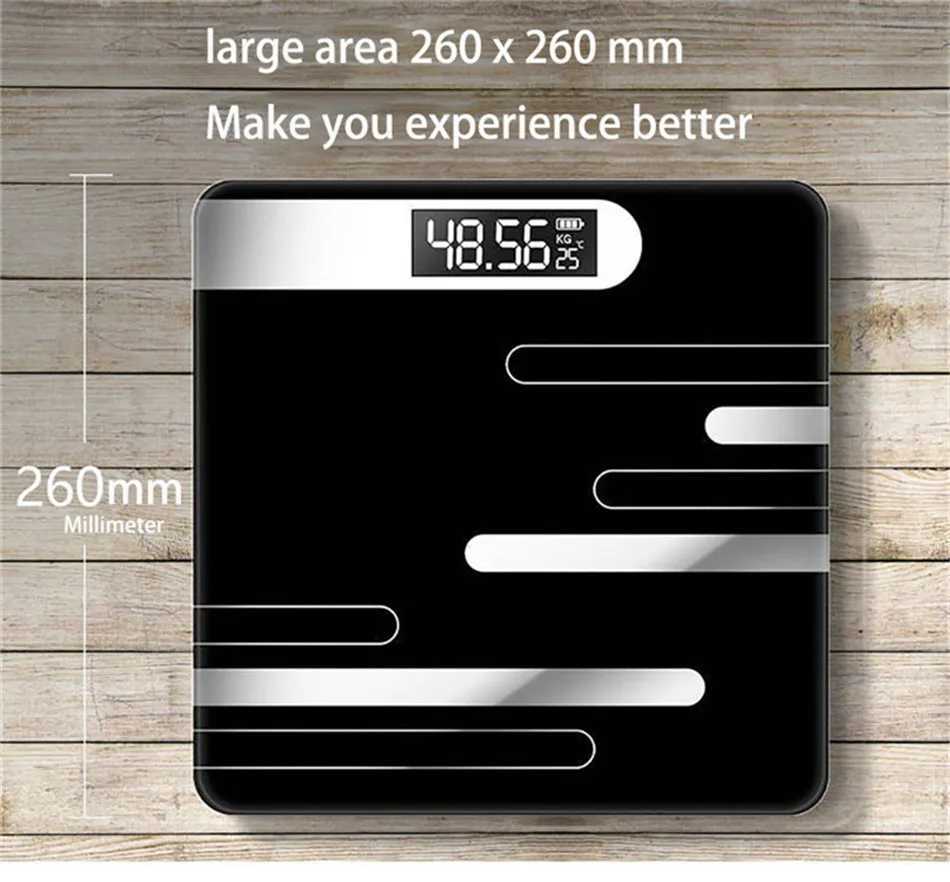 Body Weight Scales New Bathroom Floor Body Scale Glass Smart Electronic Scales USB Charging LCD Display Body Weighing Home Digital Weight Scale 240419