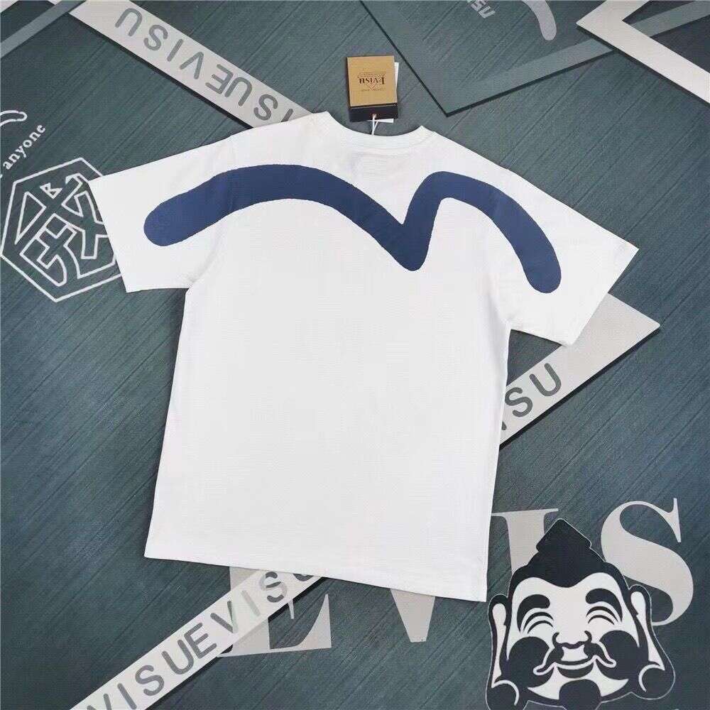 2024 New Summer EV Fushen Smoking Dharma Big M Letter Print Casual Loose Round Neck Short Sleeve T-Shirt For Men And Women 729068