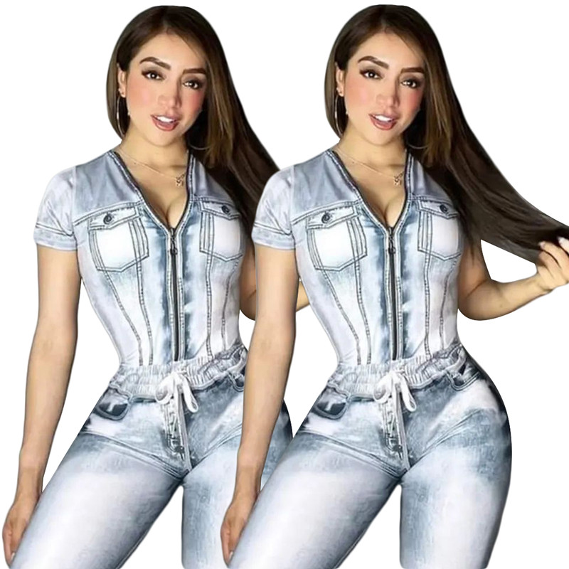 Female Fashion Summer Denim Suit 2024 High-End Slim Joker Eelastic Waist Jeans Two-Piece Suit Women Elegant Two-Piece Suit