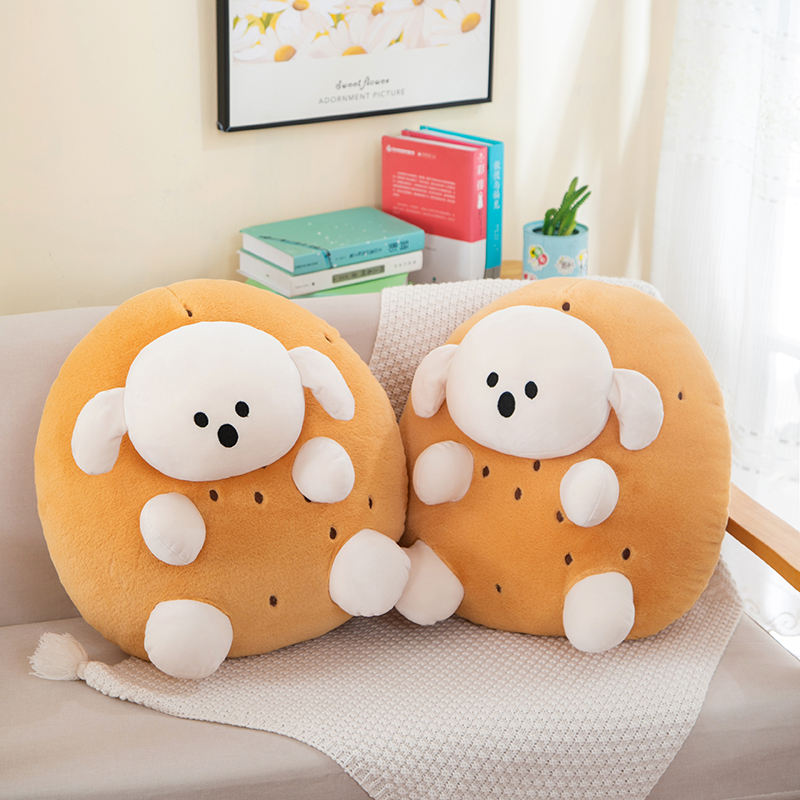 Wholesale Cartoon Chubby Earth Dog Plush Toys Stuffed Animal Toys Round Pillow Round Shape Dog Sofa Cushion&Pillow Dog Toys