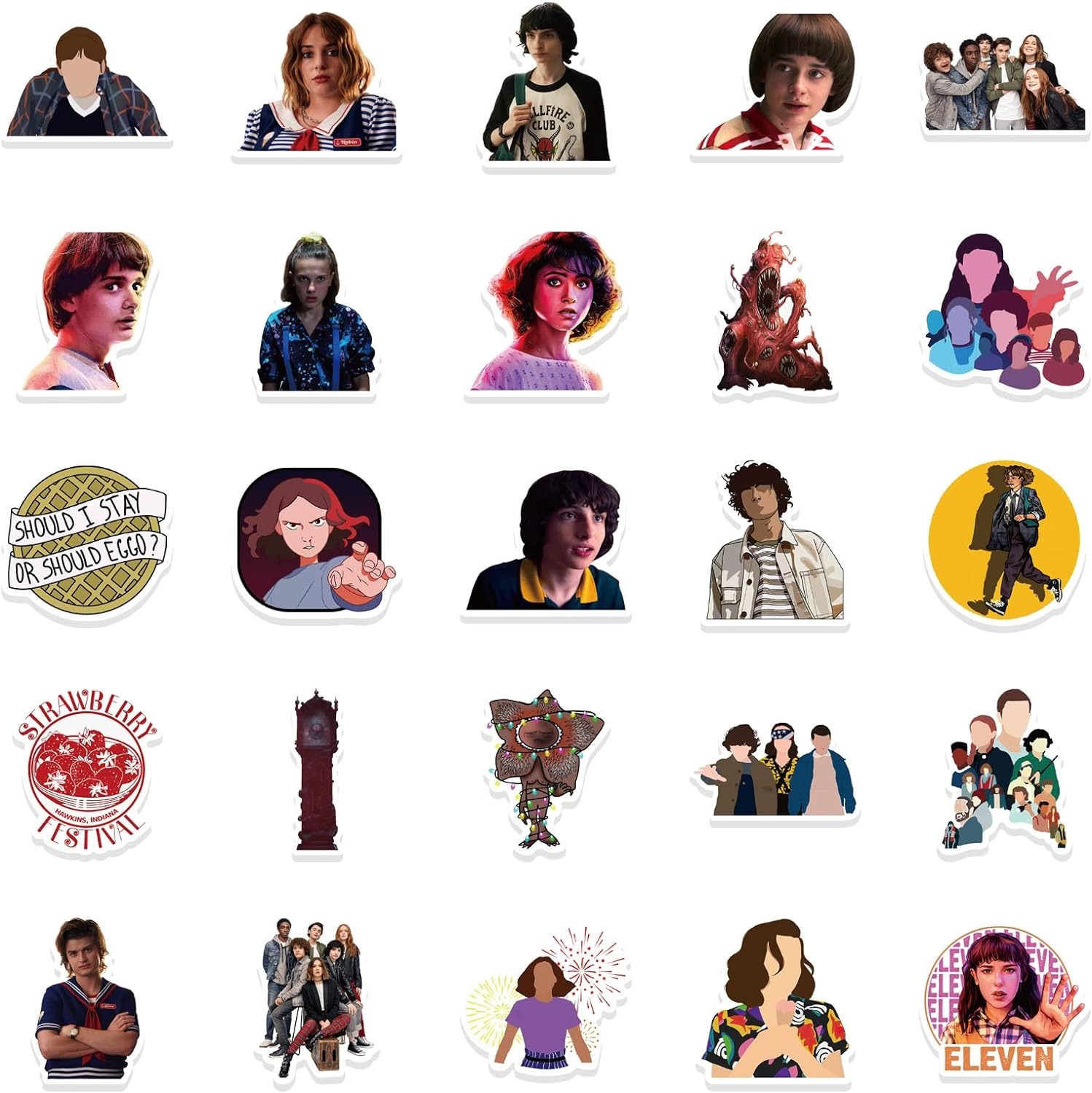 Stranger Things 4 adesivos adesivos de desenho animado adesivos de etiqueta à prova d'água para notebook de laptop/ carro/ bicicleta/ skates/ decoração de bagagem