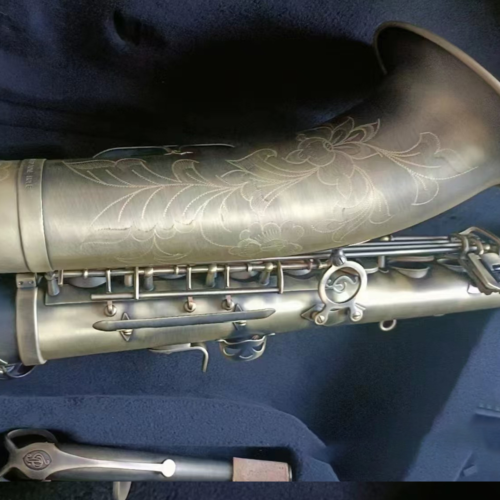 Vintage PMXA-66R Antique Bronze Tenor Saxophone B-flat Brass Woodwind Instrument with Accessories sax tenor