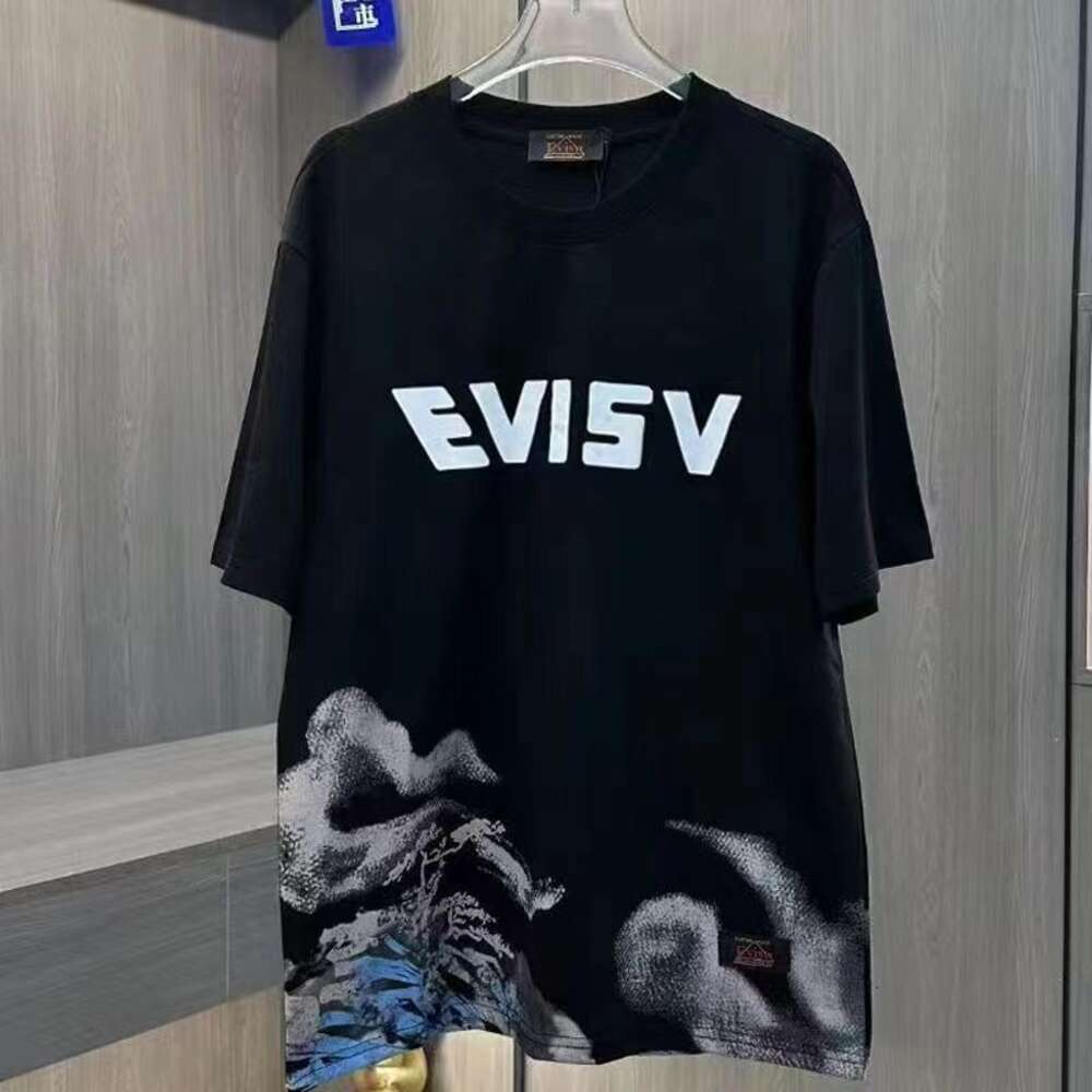 2023 Summer New Fortune Color Print Short Sleeve Lucky Cloud Tiger China-Chic Social Fashion Male Couple T-Shirt 433539