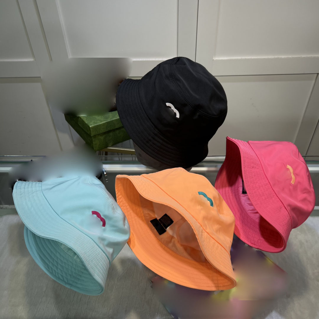 접이식 디자이너 버킷 모자 봄/여름 여자 사탕 청소년 어부 모자 편지 자수 남성 레저 비치 모자