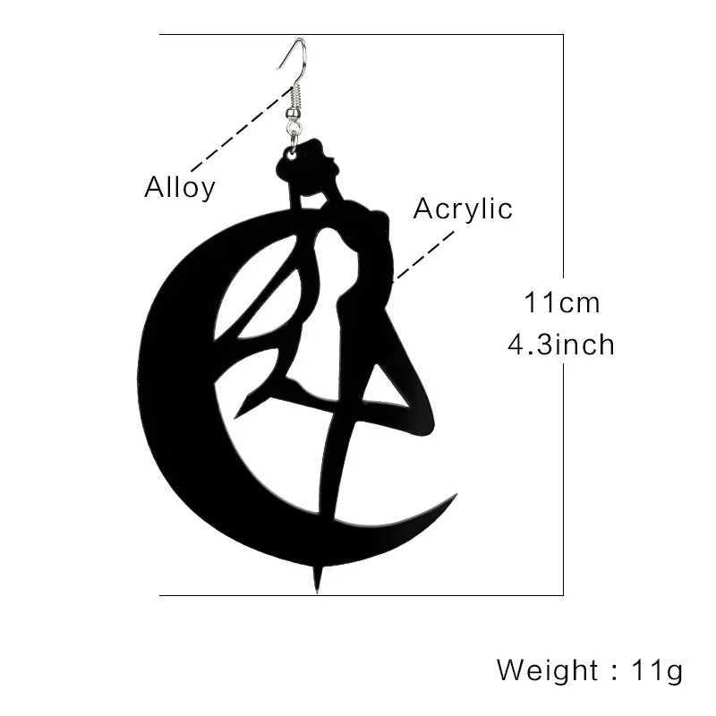 Autres boucles d'oreilles Sailor Moon Bangle Sexy Sexy Grand suspension inhabituelle Black Pendants Modern Womens Drop Boucles d'oreilles 2022 Bijoux de créateur 240419