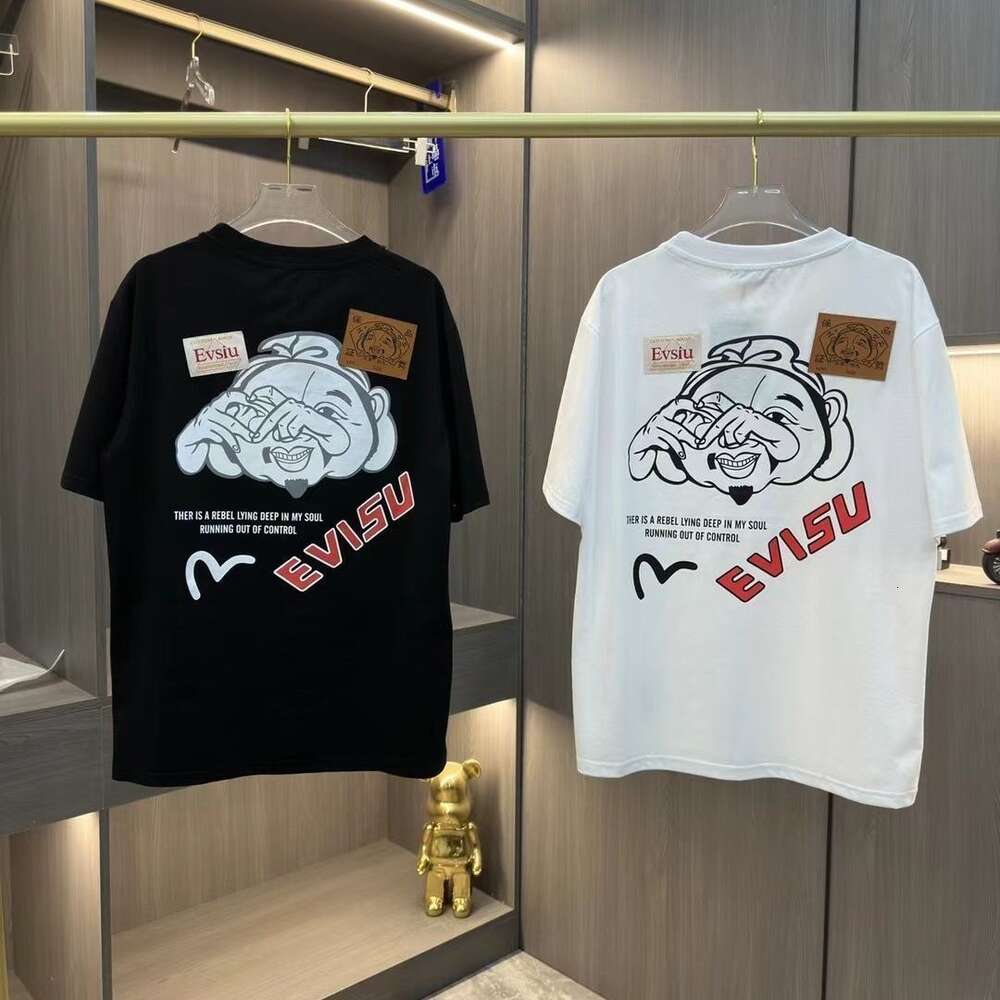 男性と女性のためのFuシェンTシャツ、心臓の仏ヘッド、小さなMプリント、ハンサムな社会的精神、若い男のゆるい半袖トップトレンド779527