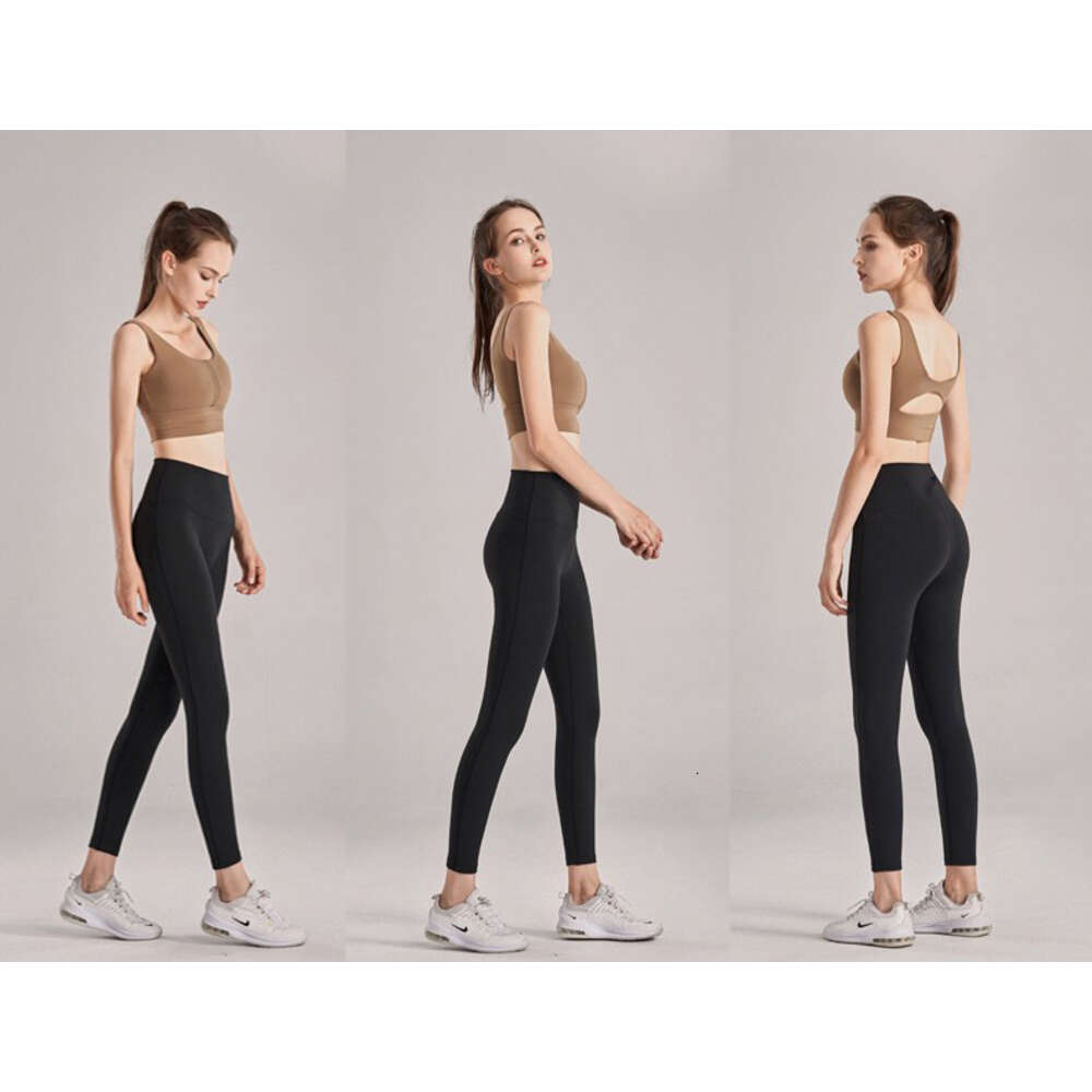 Desginer Alooo Yoga Pant Leggings Yogas Nya skinkor utan förlägenhetslinje Standard nakna sportbyxor med hög midja och höftlyftning