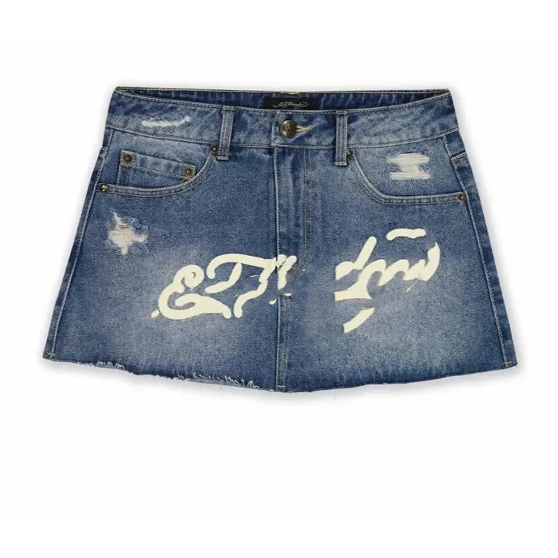 Дизайнерские женские джинсы цветочный алфавитный принцип Harajuku Vintage Gothic Wide Lear Leasy Straight Jeans Antiplip Y2K Джинсовая юбка