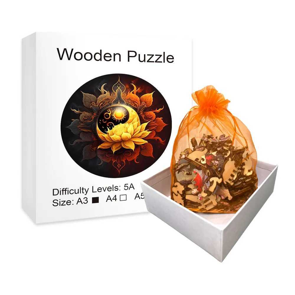 3D Puzzles Moon Flowers Wooden Puzzles High-quality Toys Irregular-shaped Animals Party Games Christmas Gifts For Family And Friends 240419