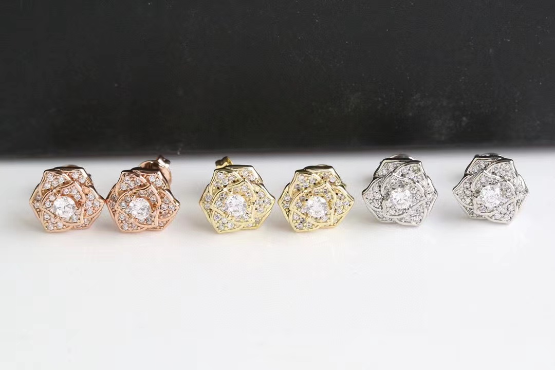 Nieuwe mode charme hartvormige rosé goudkleurige oorbel bling aaa+ kubieke zirkonia schroef terug liefde oorbellen studs minnaar geschenken voor mannen en vrouwen hiphop