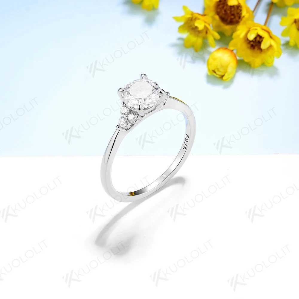 Solitaire ring Kuololit 1CT 6,5 mm Moissanite D/VVS -ringen voor vrouwen Solid 925 Sterling Silver met certificaat Solitaire ring voor verloving D240419