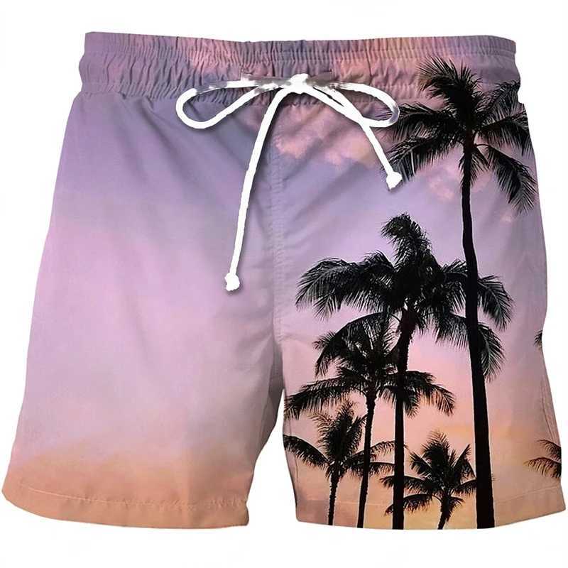 Herr shorts sommar nya strand shorts män casual tropics board shorts 3d tryckt baddräkt homme 2023 ropa mode semester surf badstammar 240419 240419