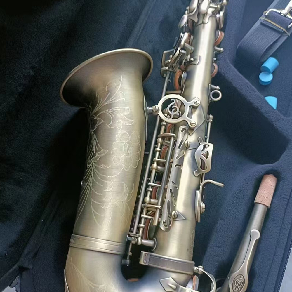 Vintage PMXA-66R Antique Bronze Tenor Saxophone B-flat Brass Woodwind Instrument with Accessories sax tenor