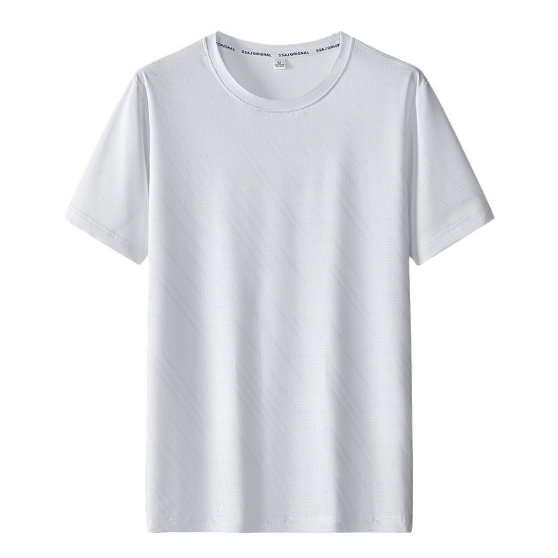 2024 nova camiseta O -Neck Summer Casual confortável Camisas de algodão respirável Roupas
