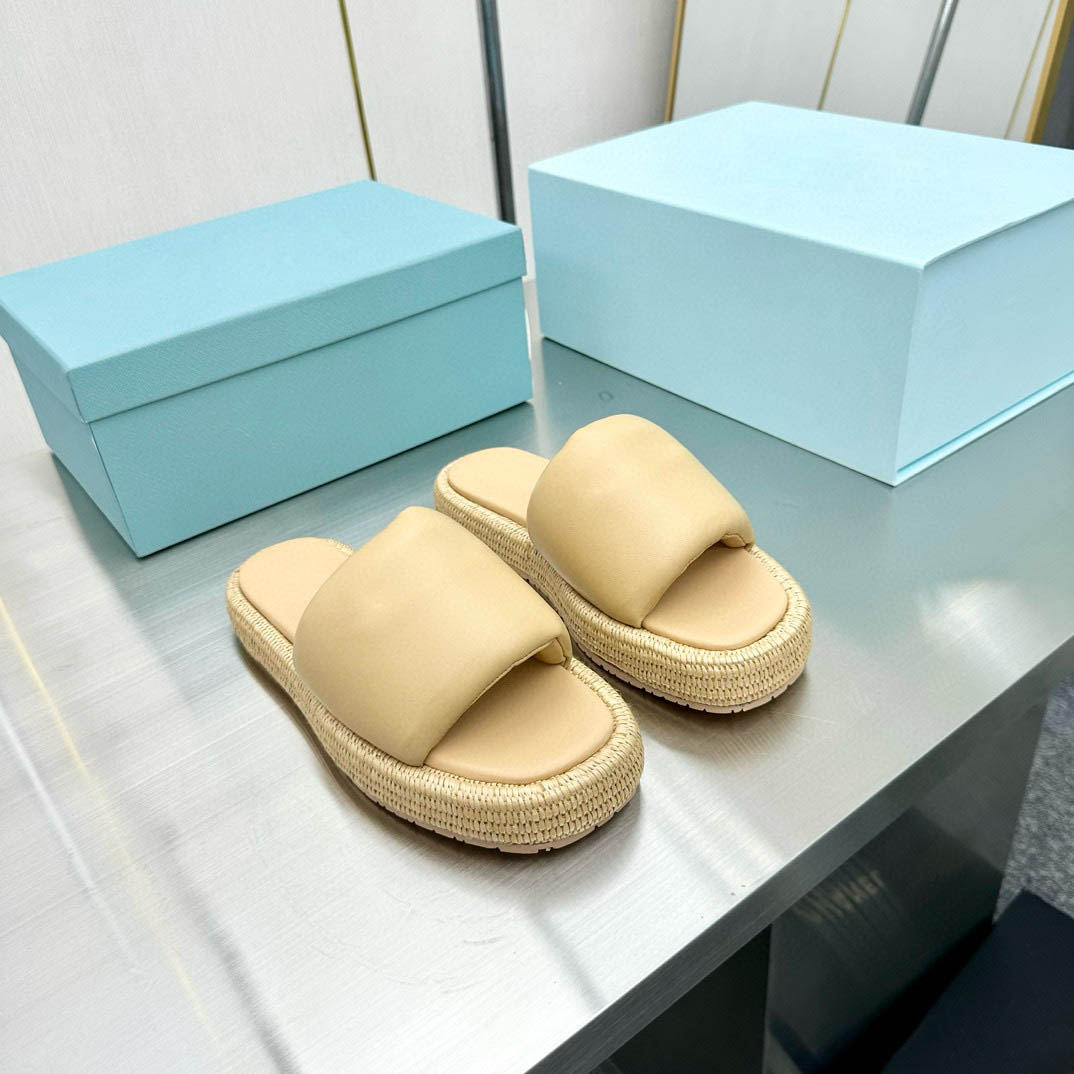 Damen Hanf gewebter Metallkette Sandalen Slipper Designer Mode Luxus elegant einfache Material Flat Schuhe