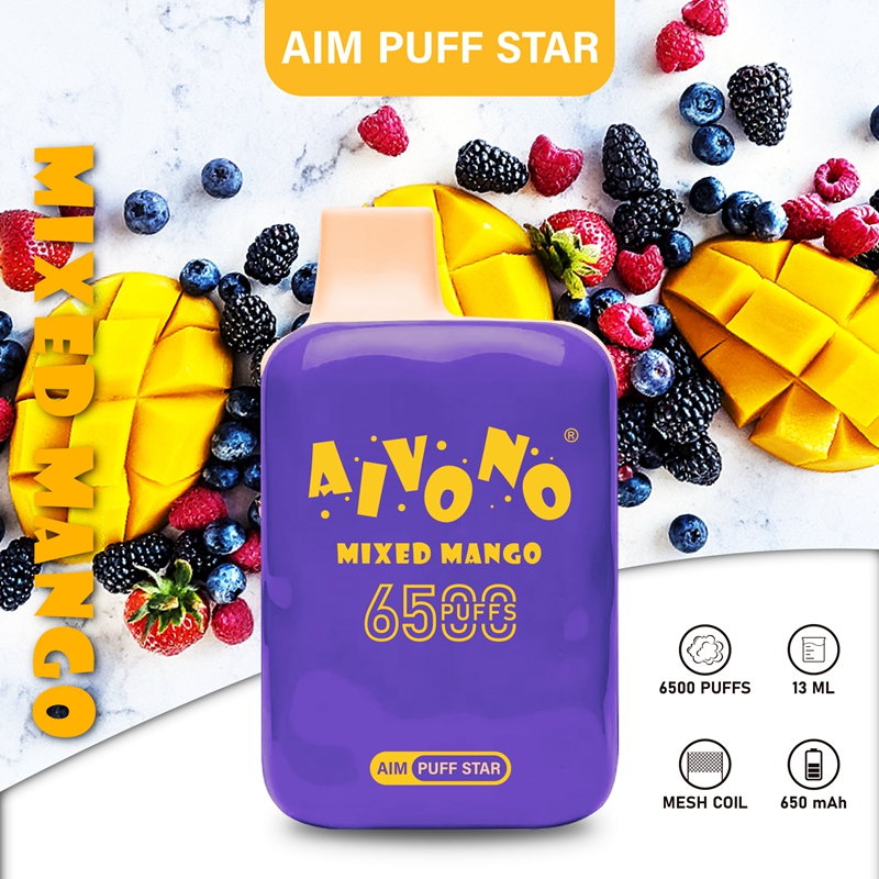 wholesale new hot sell aim puffstar 6500 puffs disposable electronic cigarette vape bar mod vaporizer kit vaper desechable type c 2% 5% nicotine e juice