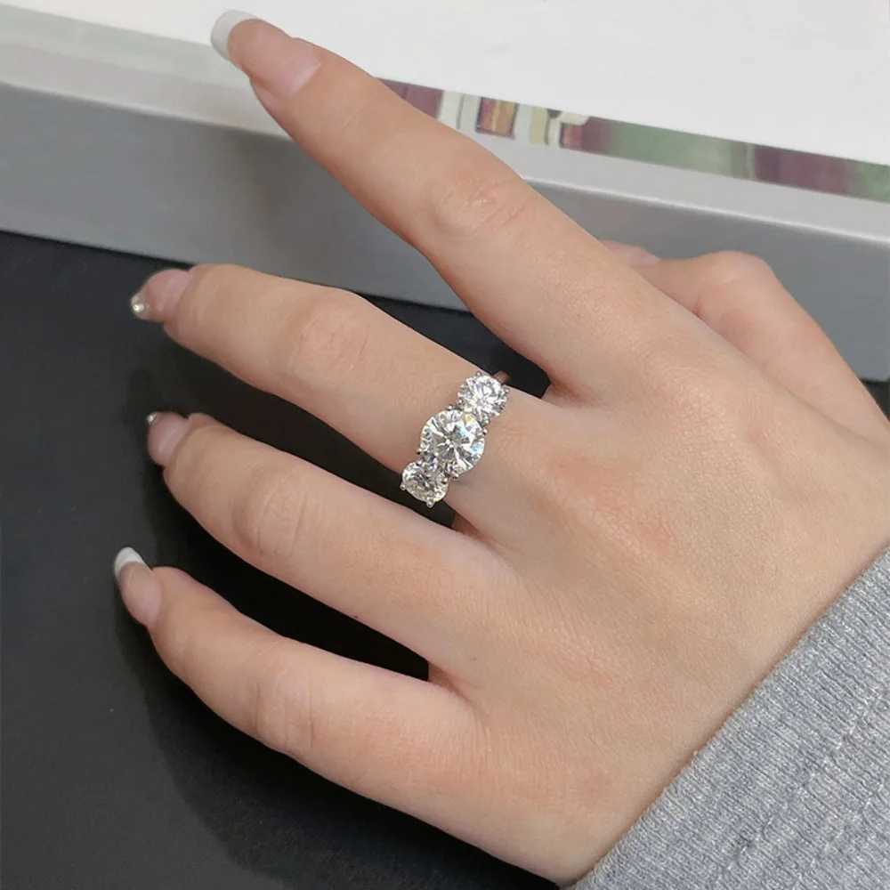 Eheringe 2CT 4CT Moissanite Ringe für Frauen 925 Sterling Silber D Farbablabor Diamond Band Engagement Eheringe mit GRA -Zertifikat 240419