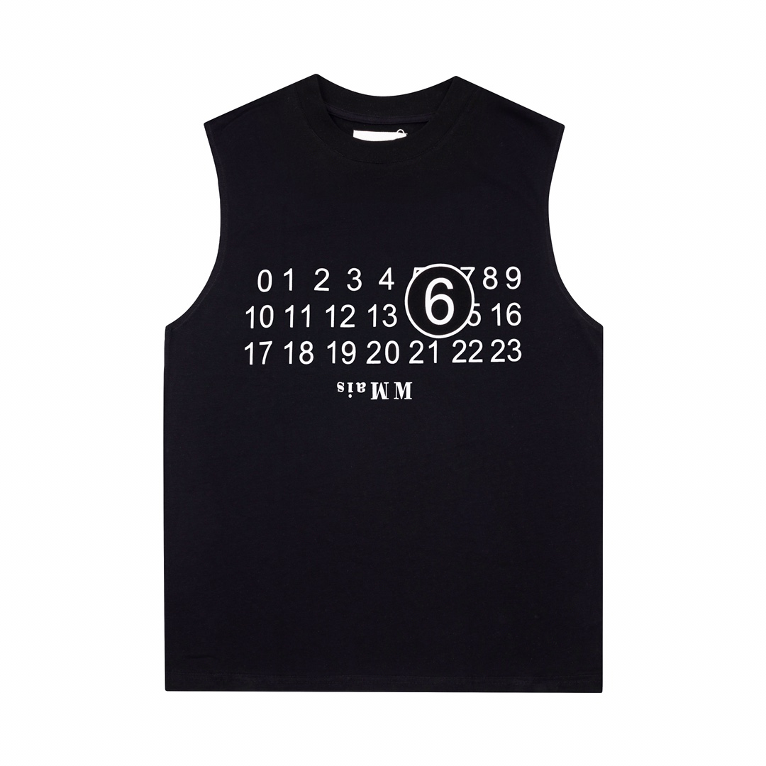 Summer designer tank men's casual sleeveless monogrammed T-shirt black and white in a variety of Asian sizes XS-L