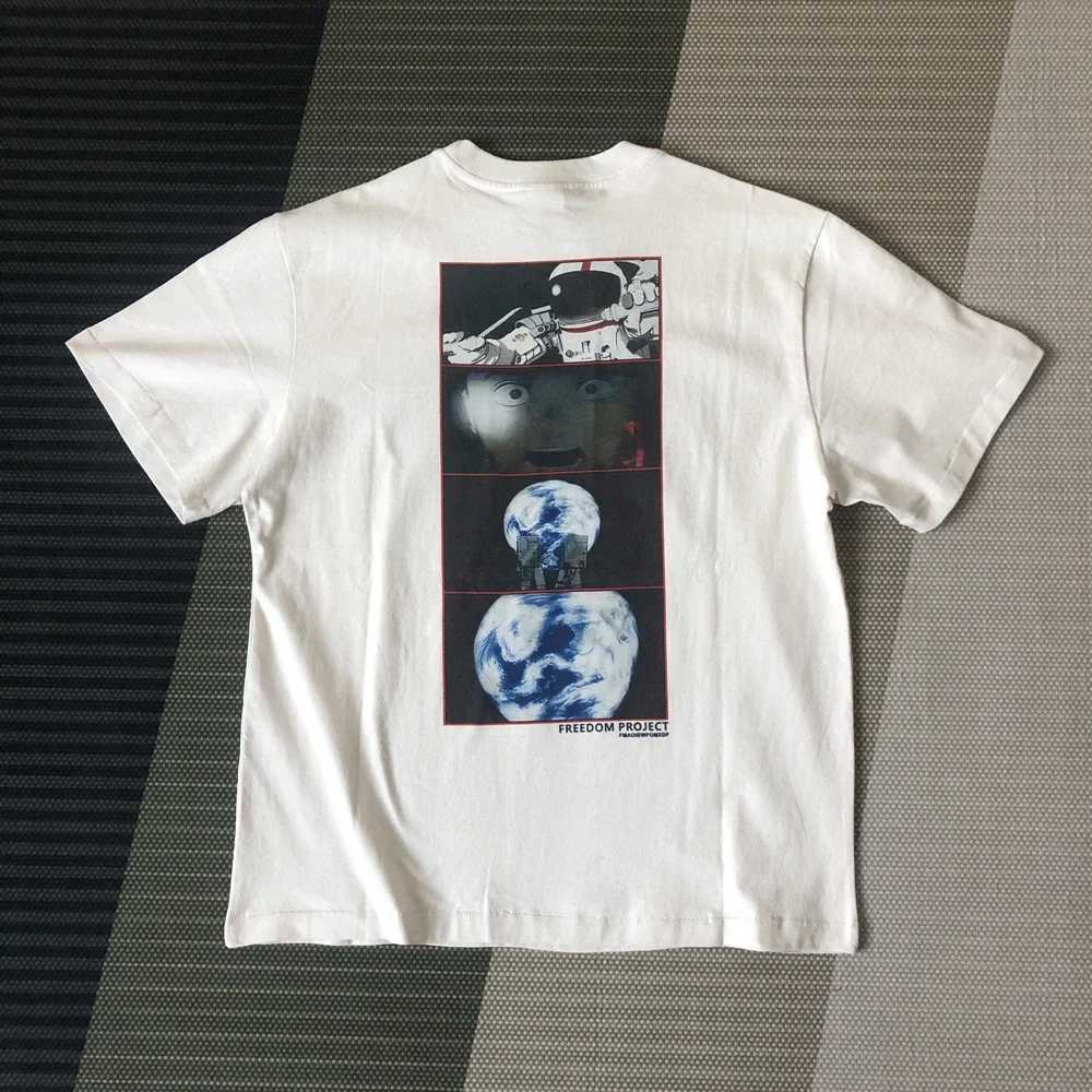 T-shirts masculins grenouille Drift Saint Michael Fashion Astronaute Graphiques Imprimé Vintage Vintage 100% coton Tops surdimensionnés en vrac T-shirt pour hommes J240419