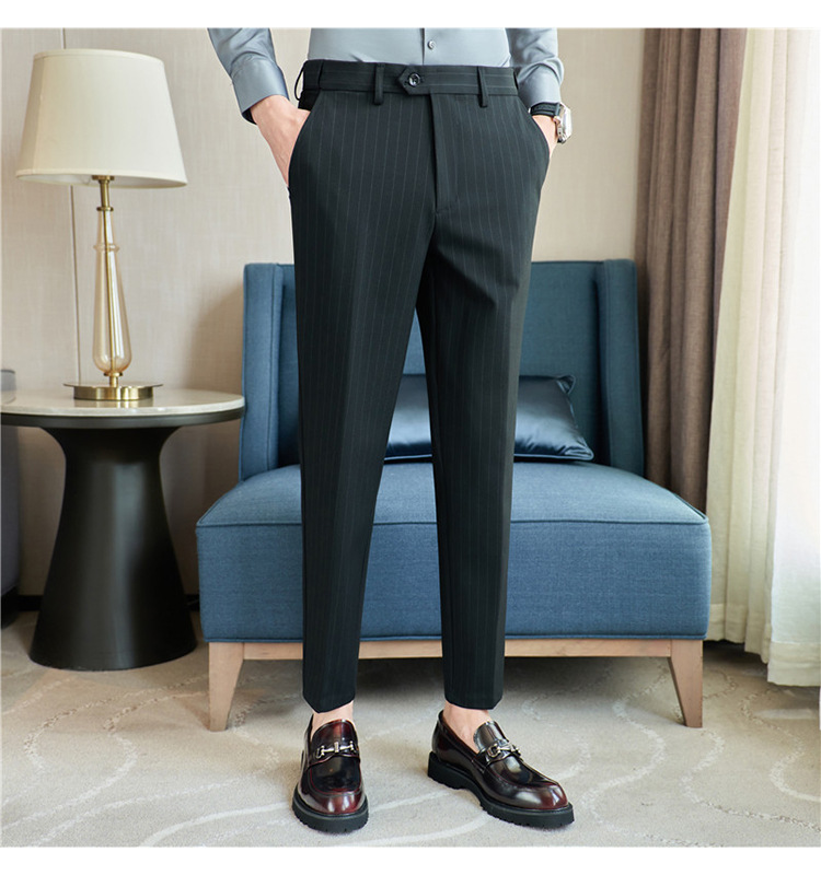 Mężczyźni Spodnie Business Casual Solid Slim Fit Prosty ubrania dla mężczyzn odzież