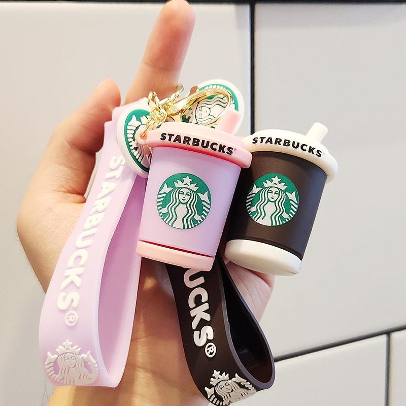Designer Schlüsselbundzubehör für Frauen kreative Starbucks Milch Kaffee Schlüsselbund Anhänger süße Puppe exquisite Auto Schlüsselkette Anhänger Geschenk