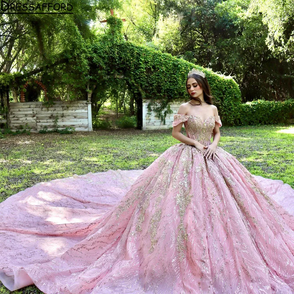 Мексиканские розовые платья Quinceanera Ball Hone