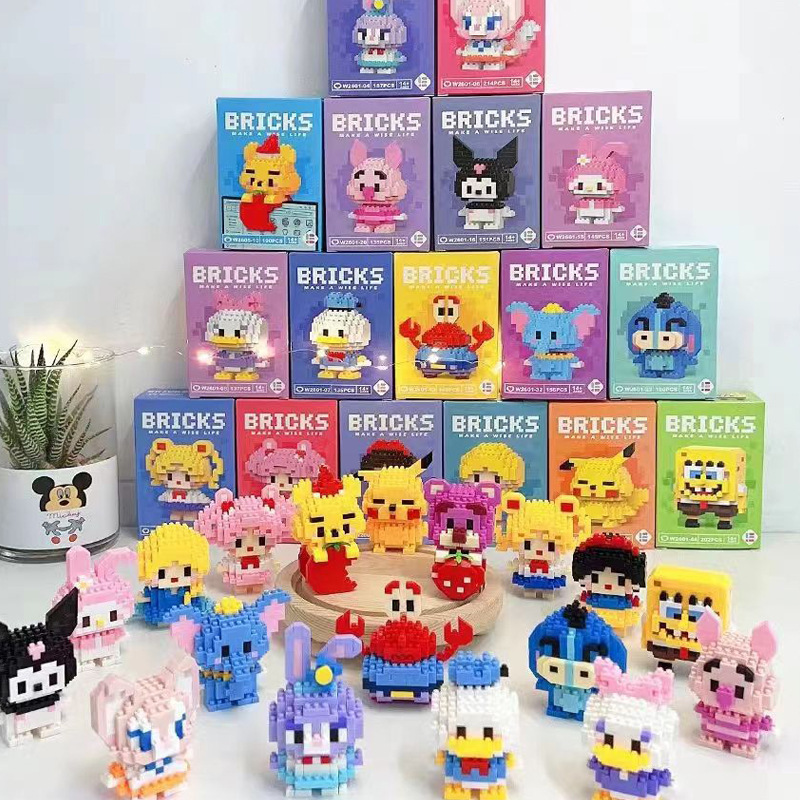 Kompatibel med Micro Particle Building Block Cartoon Figures, Children's Puzzle Assembly Toys, Cross-Border Stall Wholesale