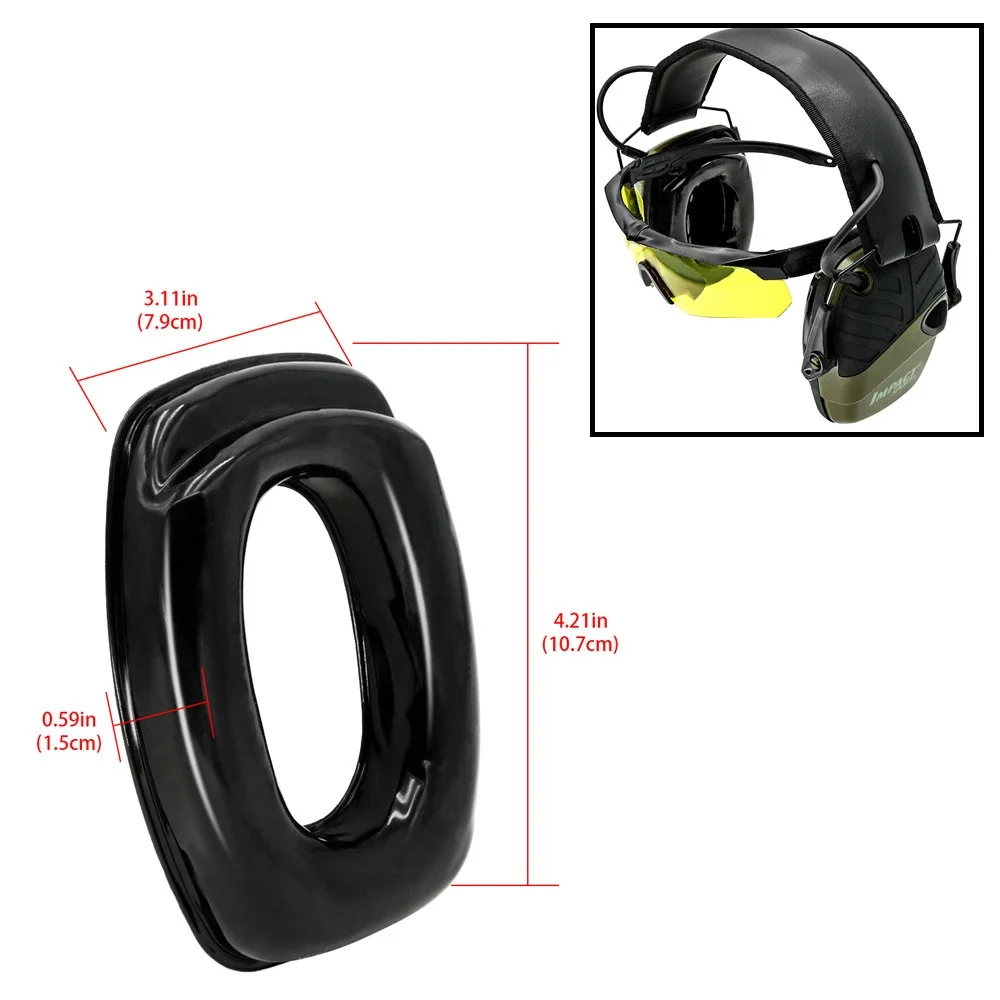 Tillbehör Sikt Silikon öronkuddar för taktisk headset Elektronisk skytte Earmuffs Antinoise Jakt Impact Sportbrusreduceringshuvuden