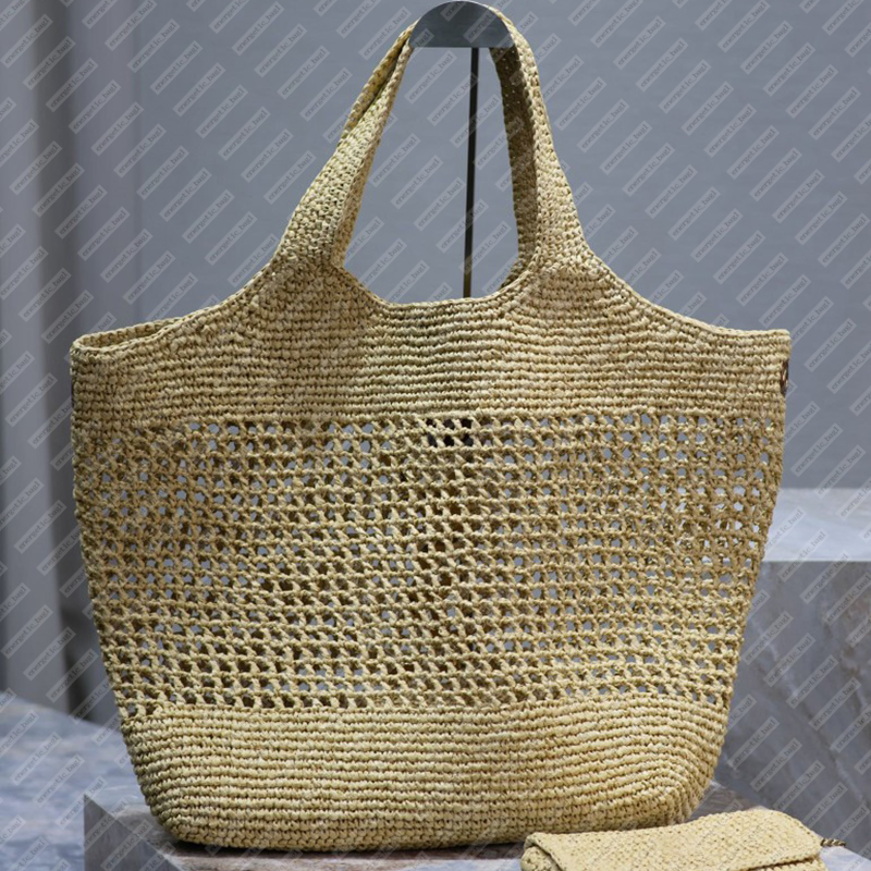 Borsa la spesa intrecciata borse di design di alta qualità sacca da spiaggia in maniera intrecciata intrecciata spalla in oro spalla in oro 1: 1 sacca le ascelle le ascelle vacanza casual borsa da donna sacca da donna