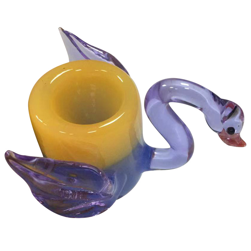 Swan -Stil Rauchglasschalen 14mm 18 mm männlich creme bunte lila klare gleitöl burner dicke schüsselgelenke für bongs Shisha Wasserrohr