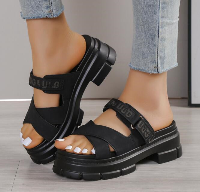 Semelle Sole Femmes Sandales Slippers Chaussures de sandales de plage en cuir