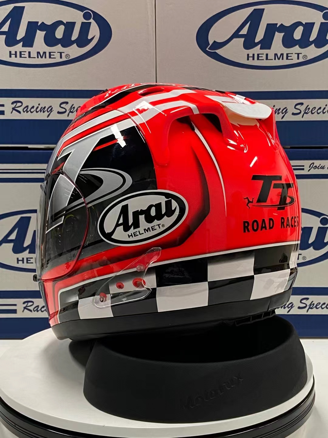 Arai rx7x Isle of man tt iom rosso casco full face fuori dal casco motocross motocross corse su strada