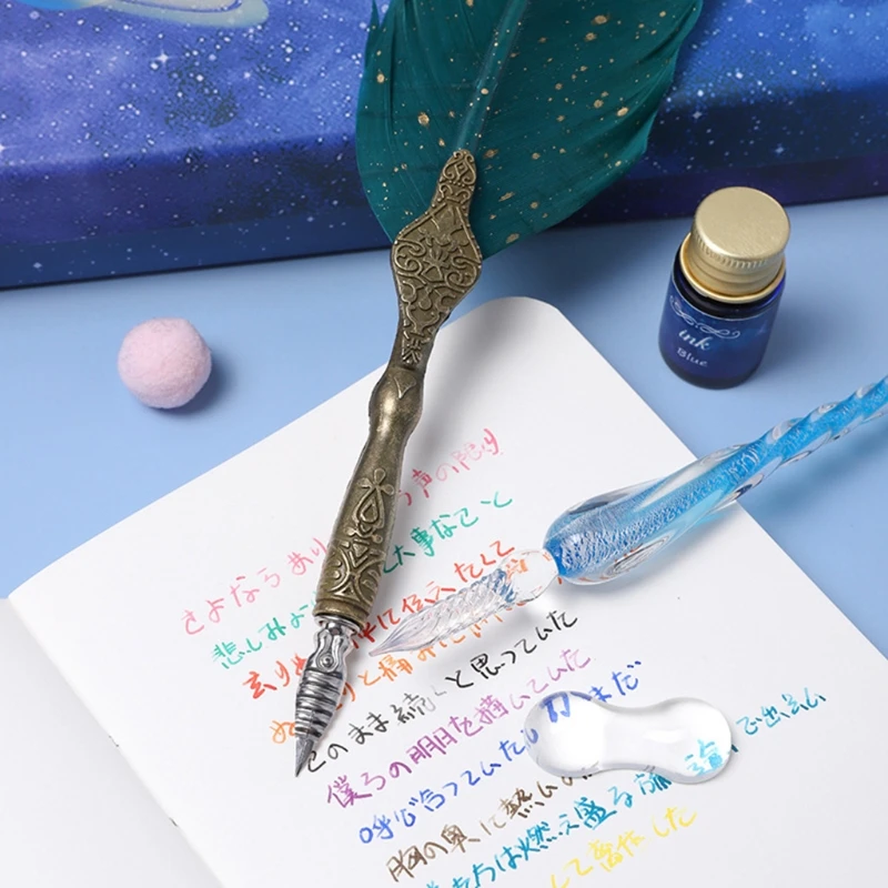 Pens Fountain Dip Pen and Ink Set Quill Pen Feather Pen Calligraphy Pen Set