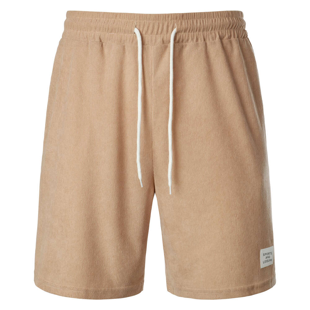 Shorts Man Summer Nuovi pantaloni della tuta con lacci a colori solidi vellutoy semplice quartiere pantaloni casual maschi