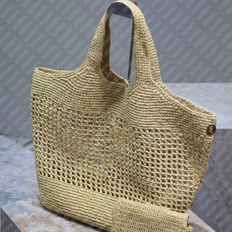 Borsa la spesa intrecciata borse di design di alta qualità sacca da spiaggia in maniera intrecciata intrecciata spalla in oro spalla in oro 1: 1 sacca le ascelle le ascelle vacanza casual borsa da donna sacca da donna