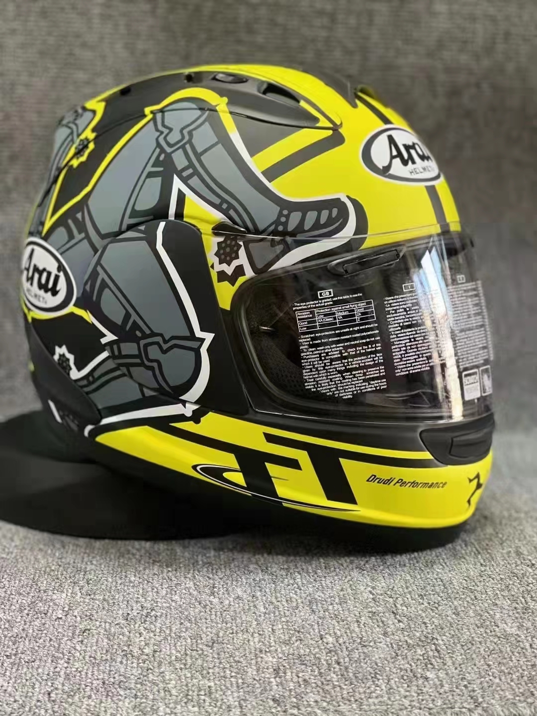 Arai Rx7x Isle of Man TT IOM Yellow Full Face Helmet Off Road Racing Motocross Motorcykelhjälm