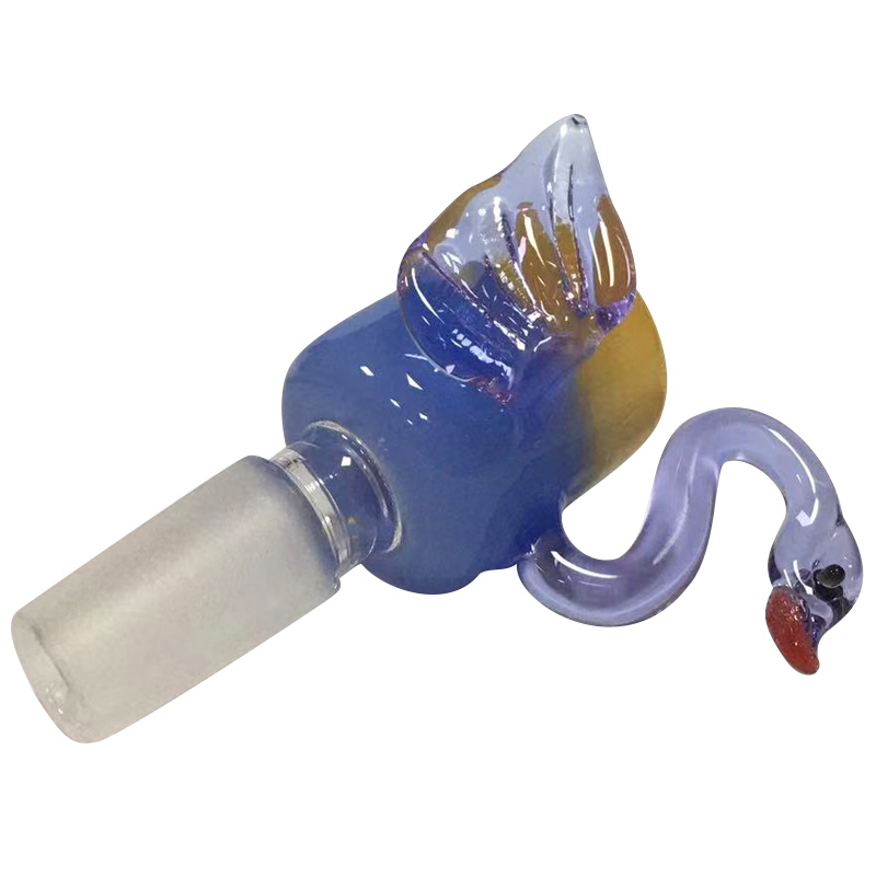 Swan -Stil Rauchglasschalen 14mm 18 mm männlich creme bunte lila klare gleitöl burner dicke schüsselgelenke für bongs Shisha Wasserrohr