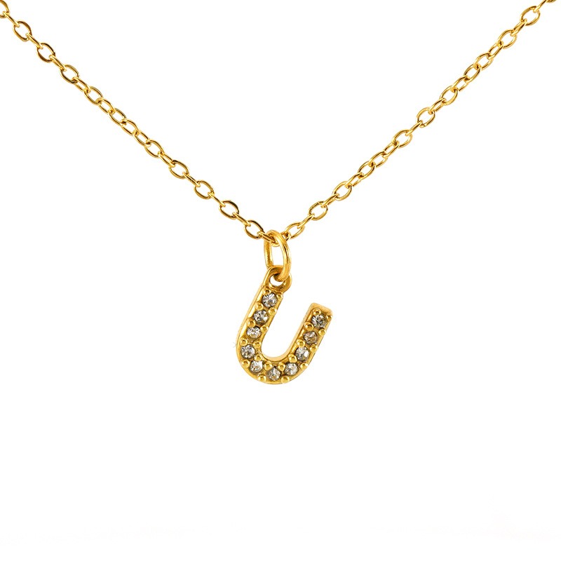 Collier initial pour les femmes ou les filles 18 km collier de lettres plaquées or Collier de tour de cou pendentif a-n Collier de collier de joaille de collier initial personnalisé A