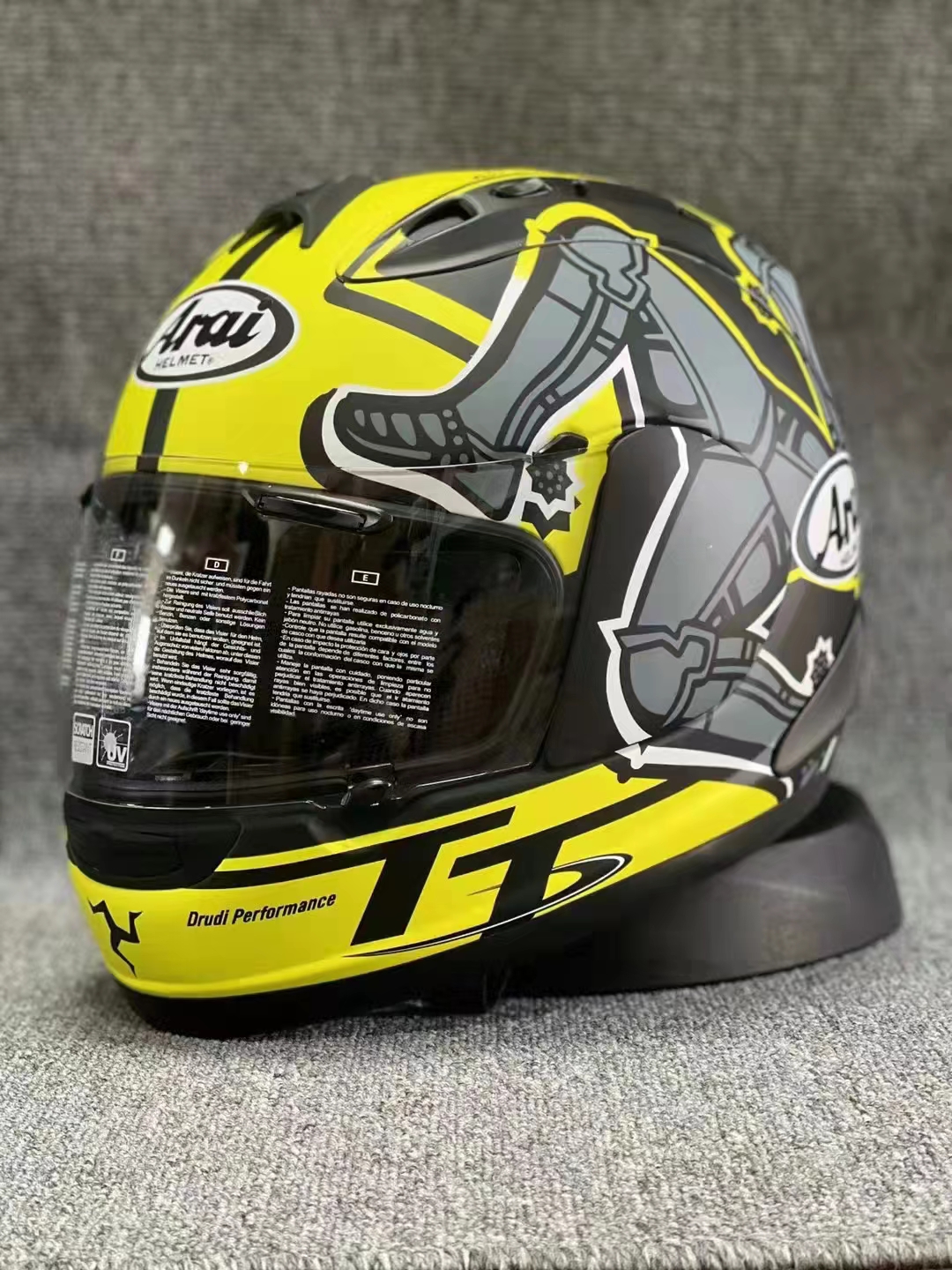 Arai Rx7x Isle of Man TT IOM Yellow Full Face Helmet Off Road Racing Motocross Motorcykelhjälm